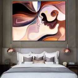 Abstract painting for bedroom interior