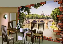Kitchen interior with city views