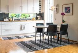 Carpets and mats in the kitchen interior