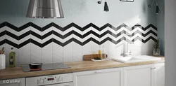 Chevron tiles in the bathroom interior