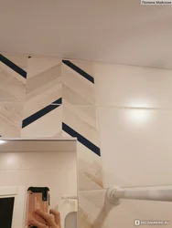 Chevron tiles in the bathroom interior