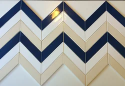 Chevron tiles in the bathroom interior