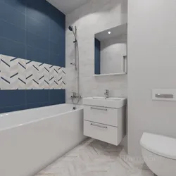 Chevron tiles in the bathroom interior