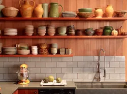 Wooden utensils for kitchen interior