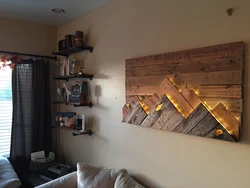 Wooden panels in the living room interior