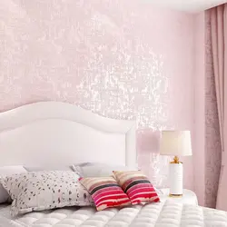 Vinyl wallpaper in the bedroom interior