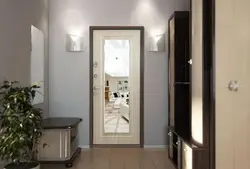 Интерьер прихожей с дверью с зеркалом