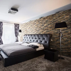 Bedroom interior if the furniture is black