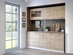 Combination of colors in the interior of the oak kitchen