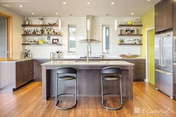 Kitchen Interior With Only Floor Cabinets