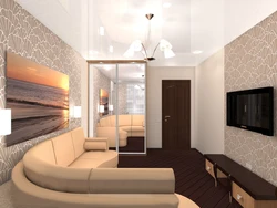 Living room interior wallpaper not from the ceiling