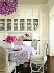 Names and interior of kitchens with flowers
