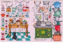 Embroidery pattern for kitchen interior