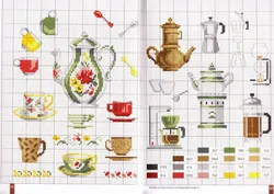 Embroidery pattern for kitchen interior