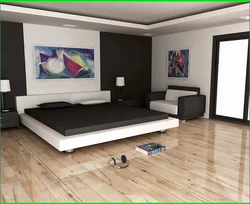 Bedroom interior dark or light floor