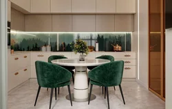 Emerald With Beige In The Kitchen Interior