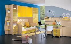 Children's furniture in the kitchen interior