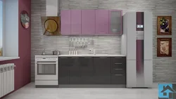 Kitchen olive white metallic interior center