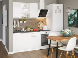 Kitchen olive white metallic interior center