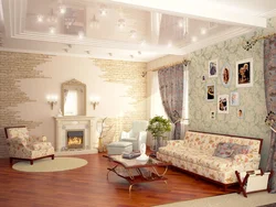 Living room interior design with different walls