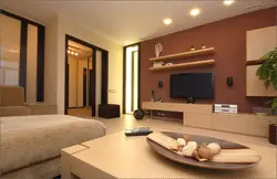 Living room interior design with different walls