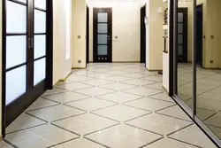 Light tile floor in the hallway interior