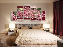 Wallpaper like a picture in a bedroom interior