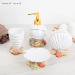 Ceramic accessories for the bathroom in the interior