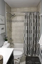 White curtain in the bathroom in the interior