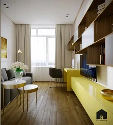 Interior Of Bedroom Office And Living Room Kitchen