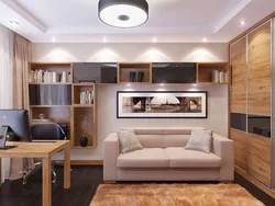 Interior Of Bedroom Office And Living Room Kitchen