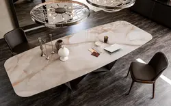 Porcelain Stoneware Table In The Kitchen Interior