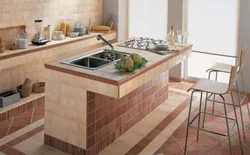 Porcelain Stoneware Table In The Kitchen Interior