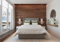 Wood paneling in the bedroom interior