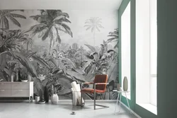 Wallpaper With Palm Trees In The Kitchen Interior