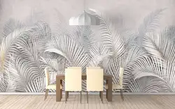 Wallpaper with palm trees in the kitchen interior