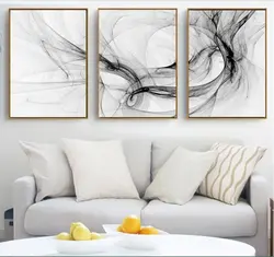 Canvas on the wall in the living room interior