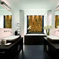 Onyx and wood in the bathroom interior