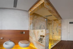Onyx And Wood In The Bathroom Interior