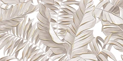 Tiles with leaves in the bathroom interior