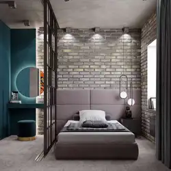 Living Room Bedroom Interior In Loft Style