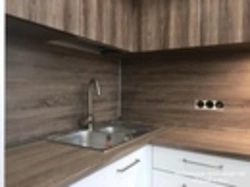 Nordic oak countertop in the kitchen interior