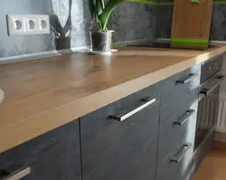 Nordic Oak Countertop In The Kitchen Interior