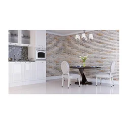 PVC brick panels in the kitchen interior