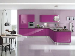 Purple and yellow in the kitchen interior