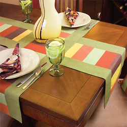 Table runners in the kitchen interior