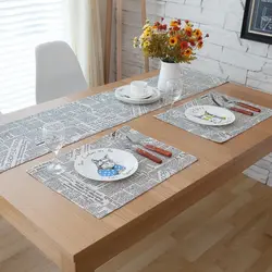 Table runners in the kitchen interior