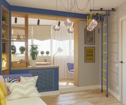 Interior of a children's room if it is also a kitchen