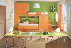 Interior of a children's room if it is also a kitchen