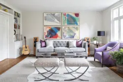 Sofas in the living room interior with a white wall